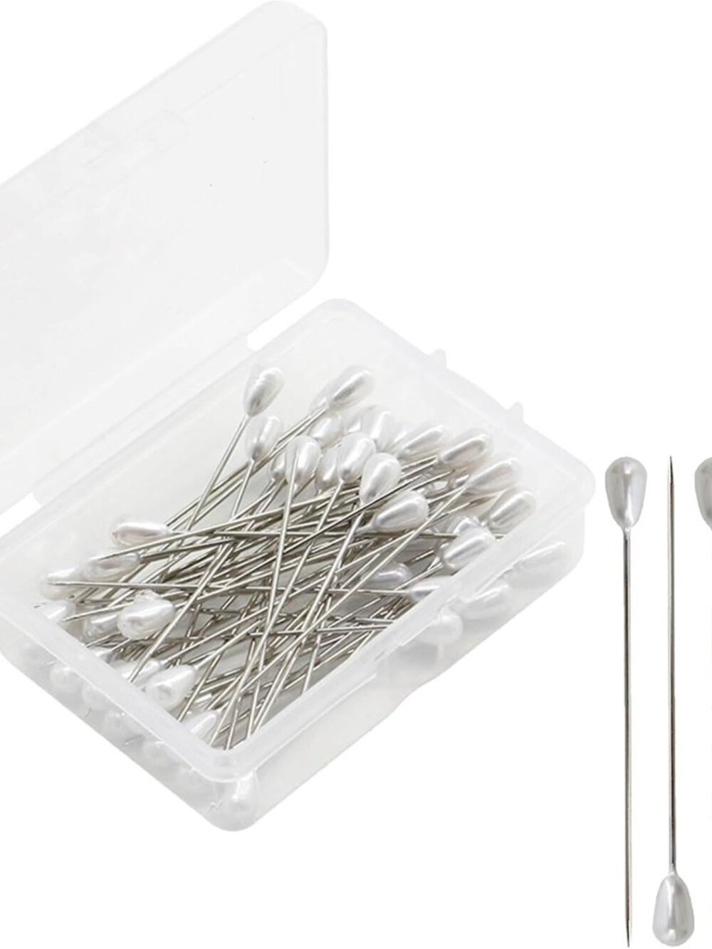 100 Pieces Hijab pins, Long Teardrop Pearl Head pin, Boutonniere pins, Buttonhol